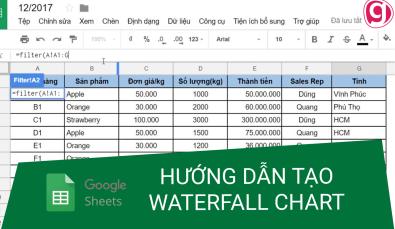 HƯỚNG DẪN TẠO BIỂU ĐỒ WATERFALL TRONG GOOGLE SHEETS